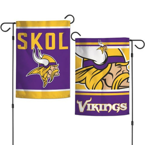 ~Minnesota Vikings Flag 12x18 Garden Style 2 Sided Slogan Design - Special Order~ backorder