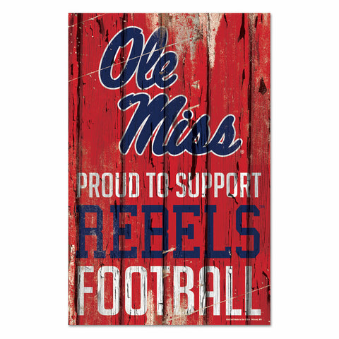 ~Mississippi Rebels Sign 11x17 Wood Proud to Support Design - Special Order~ backorder