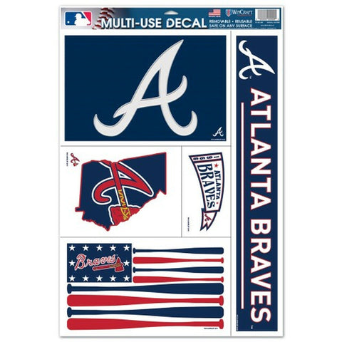 ~Atlanta Braves Decal 11x17 Multi Use 5 Piece Alternate Special Order~ backorder