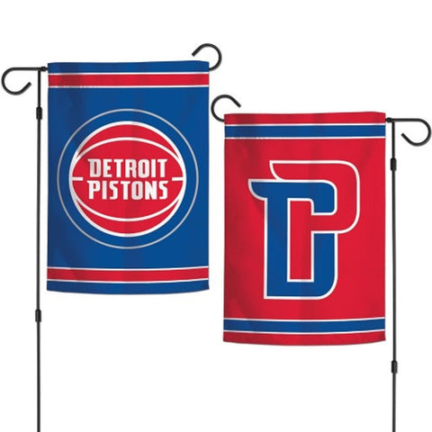 Detroit Pistons Flag 12x18 Garden Style 2 Sided - Special Order