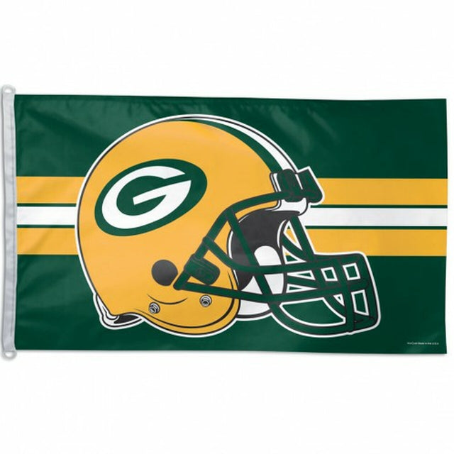 Casco con bandera de los Green Bay Packers de 3 x 5 pulgadas