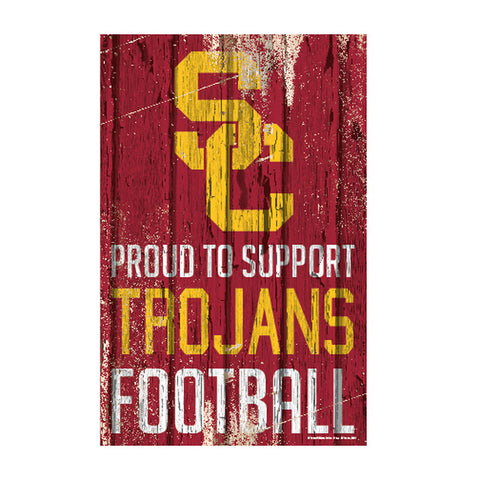 USC Trojans Sign 11x17 Wood Proud to Support Design