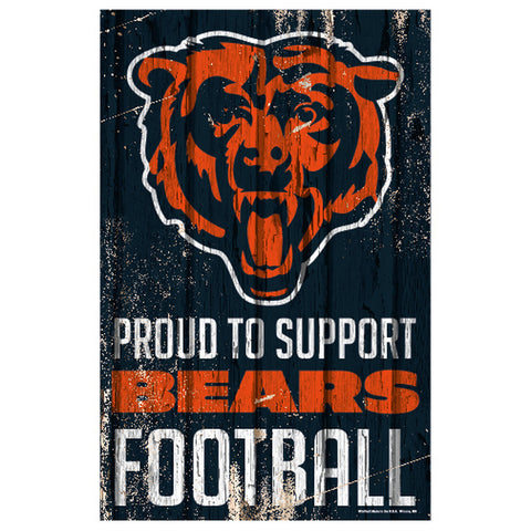 ~Chicago Bears Sign 11x17 Wood Proud to Support Design~ backorder