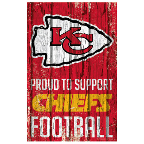 ~Kansas City Chiefs Sign 11x17 Wood Proud to Support Design~ backorder