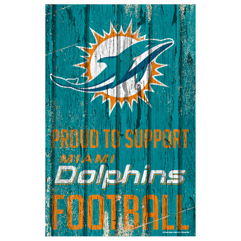 ~Miami Dolphins Sign 11x17 Wood Proud to Support Design~ backorder