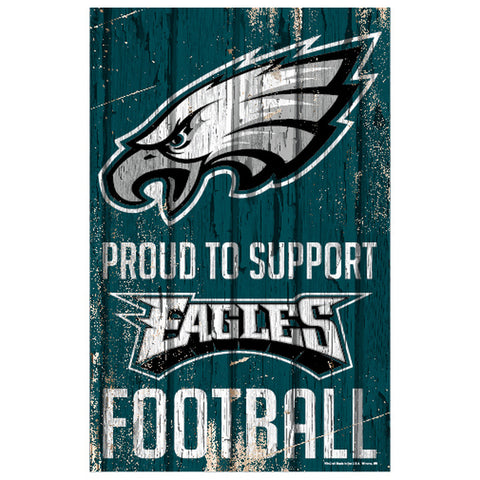 Philadelphia Eagles Sign 11x17 Wood Proud to Support Design