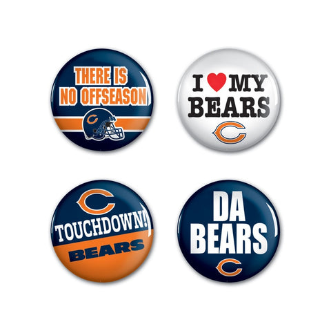 ~Chicago Bears Buttons 4 Pack - Special Order~ backorder