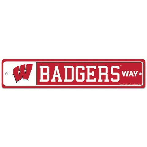 ~Wisconsin Badgers Sign 3.75x19 Plastic Street Style - Special Order~ backorder