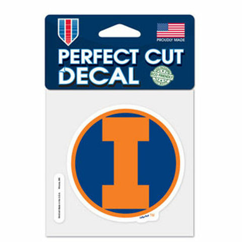 ~Illinois Fighting Illini Decal 4x4 Perfect Cut Color Alternate - Special Order~ backorder