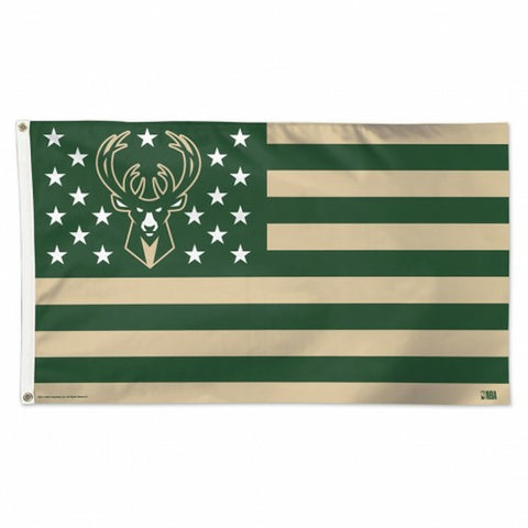 ~Milwaukee Bucks Flag 3x5 Deluxe Style Stars and Stripes Design - Special Order~ backorder