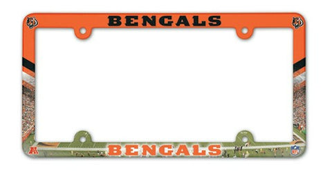 ~Cincinnati Bengals License Plate Frame Plastic Full Color Style~ backorder