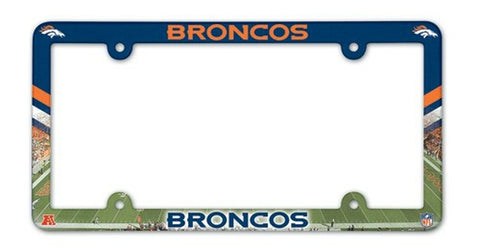 Denver Broncos License Plate Frame Plastic Full Color Style