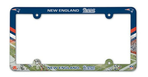 New England Patriots License Plate Frame Plastic Full Color Style