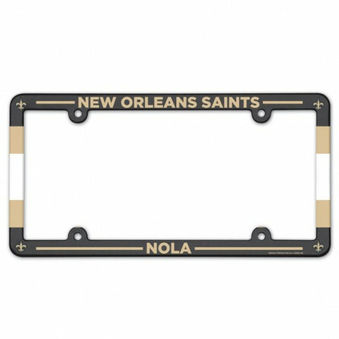 New Orleans Saints License Plate Frame Plastic Full Color Style