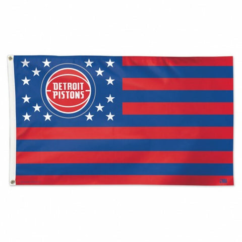 ~Detroit Pistons Flag 3x5 Deluxe Style Stars and Stripes Design - Special Order~ backorder