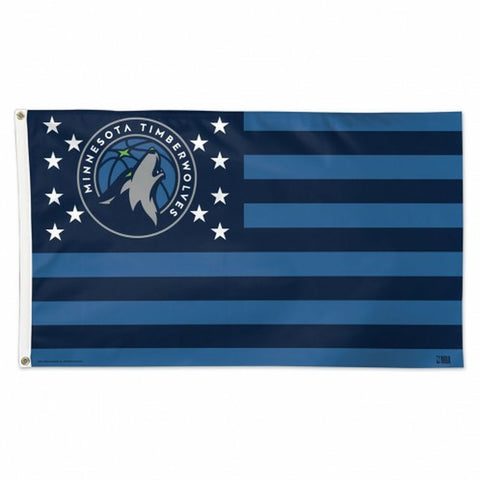 ~Minnesota Timberwolves Flag 3x5 Deluxe Style Stars and Stripes Design - Special Order~ backorder
