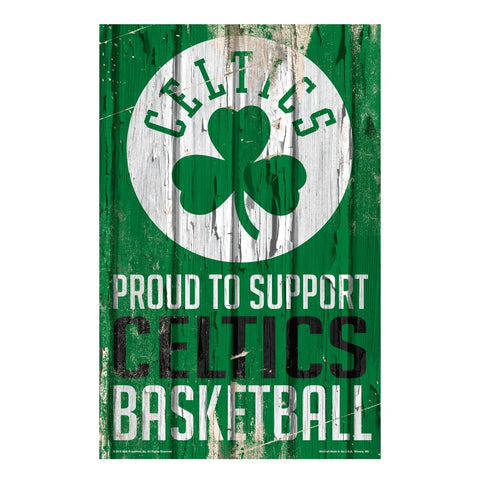 ~Boston Celtics Sign 11x17 Wood Proud to Support Design~ backorder
