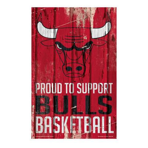 ~Chicago Bulls Sign 11x17 Wood Proud to Support Design~ backorder