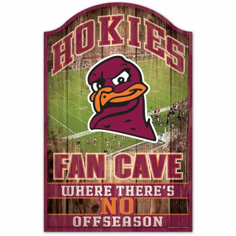~Virginia Tech Hokies Sign 11x17 Wood Fan Cave Design - Special Order~ backorder