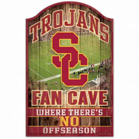 USC Trojans Sign 11x17 Wood Fan Cave Design - Special Order