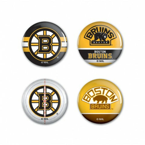 ~Boston Bruins Buttons 4 Pack - Special Order~ backorder