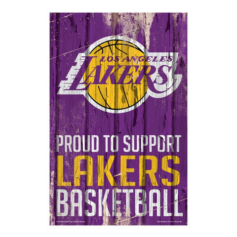 Los Angeles Lakers Sign 11x17 Wood Proud to Support Design
