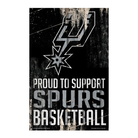 ~San Antonio Spurs Sign 11x17 Wood Proud to Support Design - Special Order~ backorder