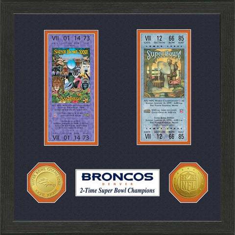 Denver Broncos Super Bowl Ticket Collection Plaque