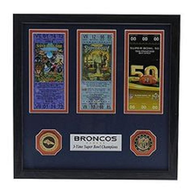 Recolección de entradas para los tres veces campeones del Super Bowl de los Denver Broncos