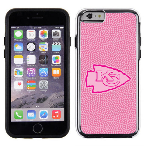 ~Kansas City Chiefs Phone Case Pink Football Pebble Grain Feel iPhone 6 CO~ backorder