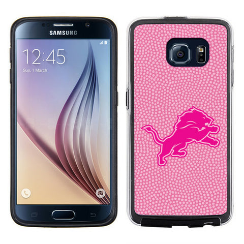 Detroit Lions Phone Case Pink Football Pebble Grain Feel Samsung Galaxy S6 CO