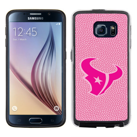 ~Houston Texans Phone Case Pink Football Pebble Grain Feel Samsung Galaxy S6 CO~ backorder