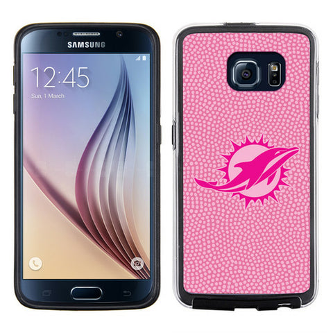 Miami Dolphins Pink Football Pebble Grain Feel Samsung Galaxy S6 Case