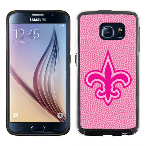 ~New Orleans Saints Phone Case Pink Football Pebble Grain Feel Samsung Galaxy S6 CO~ backorder