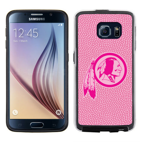 Washington Redskins Phone Case Pink Football Pebble Grain Feel Samsung Galaxy S6 CO