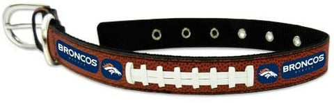 Denver Broncos Pet Collar Leather Classic Football Size Large Super Bowl 50 Champ