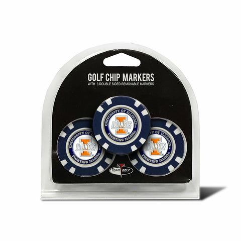 ~Illinois Fighting Illini Golf Chip with Marker 3 Pack - Special Order~ backorder