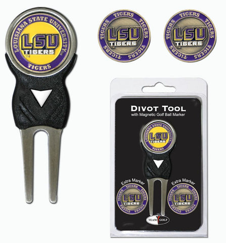 ~LSU Tigers Golf Divot Tool with 3 Markers - Special Order~ backorder