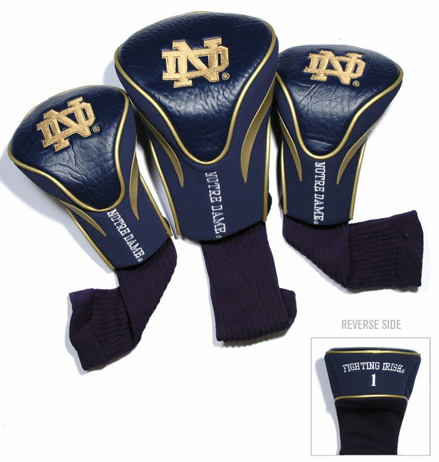 Juego de fundas de cabeza de tres piezas para palos de golf Notre Dame Fighting Irish