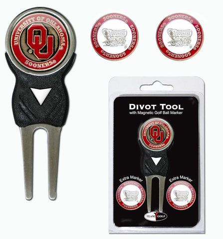 ~Oklahoma Sooners Golf Divot Tool with 3 Markers - Special Order~ backorder