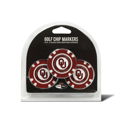 Oklahoma Sooners Golf Chip with Marker 3 Pack