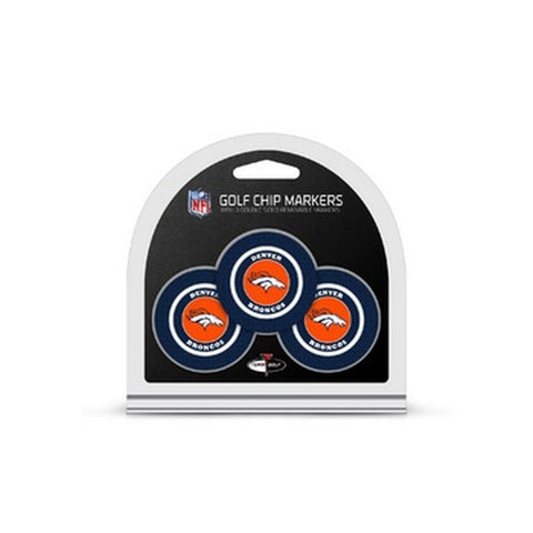 Denver Broncos Golf Chip with Marker 3 Pack