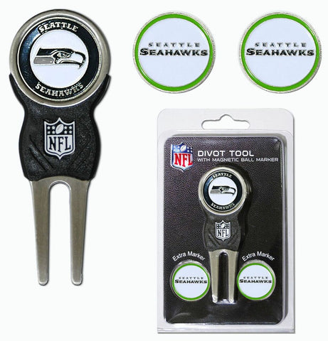 Seattle Seahawks Golf Divot Tool with 3 Markers
