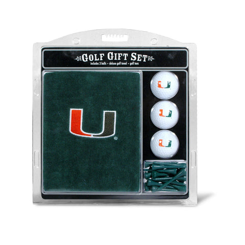 Miami Hurricanes Golf Gift Set with Embroidered Towel