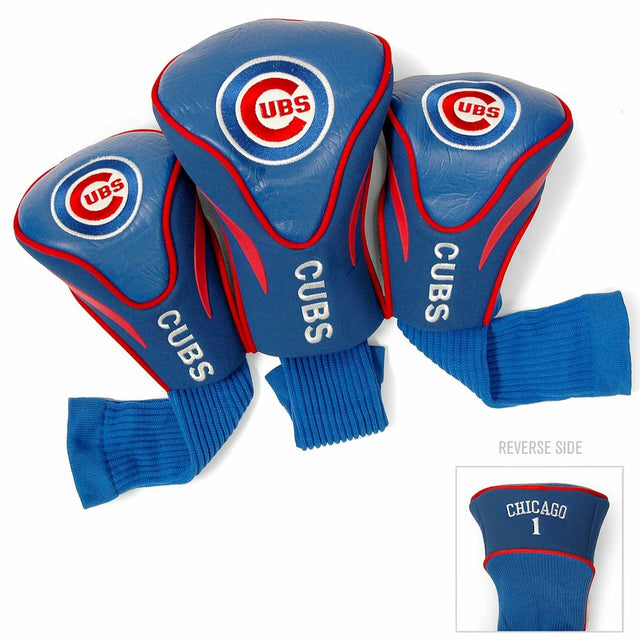 Juego de fundas para palos de golf Chicago Cubs de 3 piezas