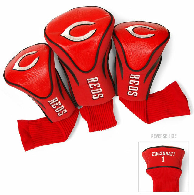 Juego de fundas para palos de golf Cincinnati Reds de 3 piezas