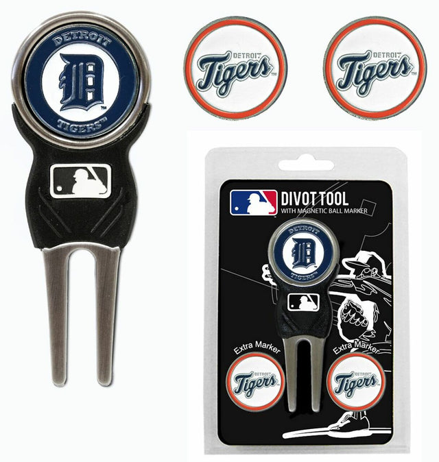 Detroit Tigers Golf Divot Tool with 3 Markers