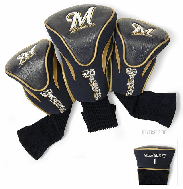 Milwaukee Brewers Golf Club 3 Piece Contour Headcover Set