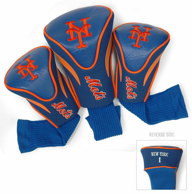 Juego de fundas para palos de golf de los New York Mets, 3 piezas, estilo contorno