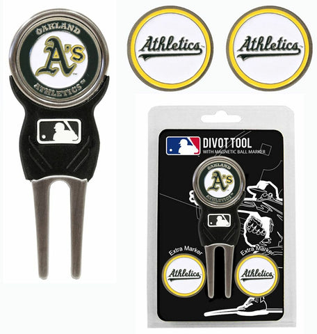 ~Oakland Athletics Golf Divot Tool with 3 Markers - Special Order~ backorder